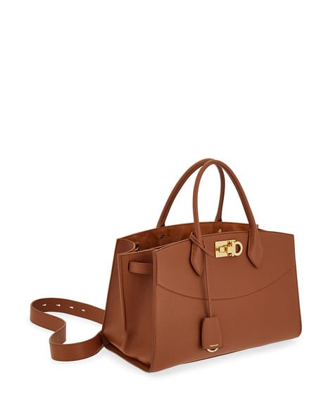 Buy Ferragamo The New Studio Top Handle Bag | Brown Color Women