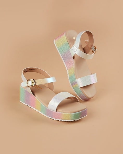 Wedge Sandals Holographic Rainbow Sandals Club Exx Rainbow