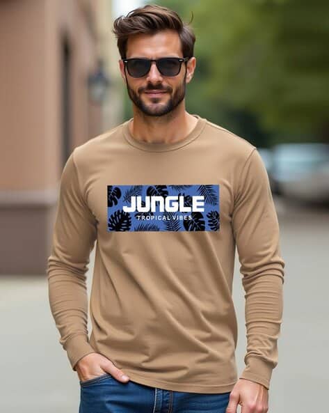 Buda Jeans Co Men Typographic Print Relaxed Fit Round-Neck T-Shirt