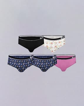 &circus Women Pack of 5 Printed Hipster Panties with Elasticated Waist-picture-37