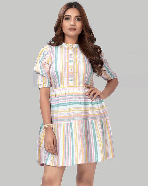 LEIA Women Stripes Fit and Flare Dress