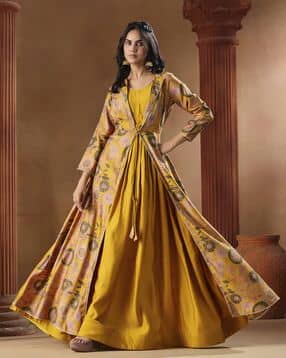 madhuram textiles Women Floral Print Gown Dress-picture-25