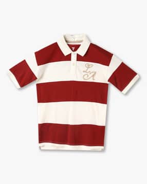 Boys Striped Tailored Fit Polo T-Shirt