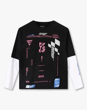 Boys Typographic Print Boxy Fit Round-Neck T-Shirt