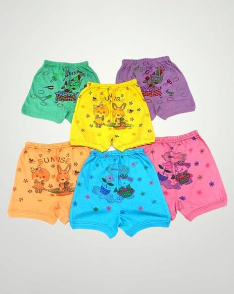 SAMVAR Boys Pack of 6 Printed Cotton Boxer Briefs