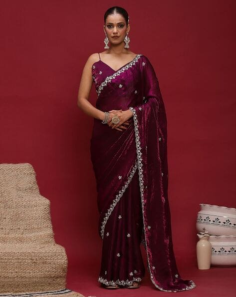 Saree mall Women Embellished Satin Traditional Saree