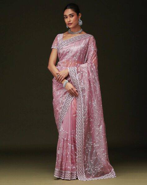 Saree mall Women Embellished Organza Traditional Saree