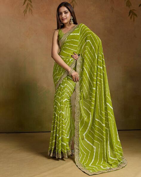 Saree mall Women Striped Design Embellished Traditional Saree