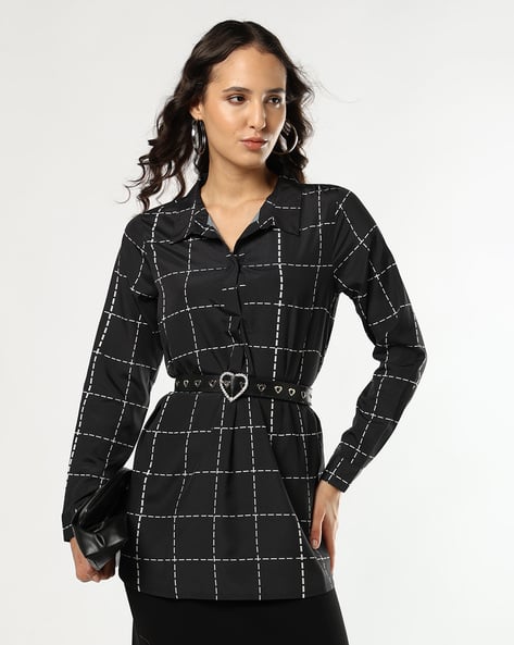 Fyre Rose Women Checked Oversized Shirt