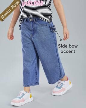 hopscotch Girls Relaxed Fit Jeans with Side Bow Accent-picture-10