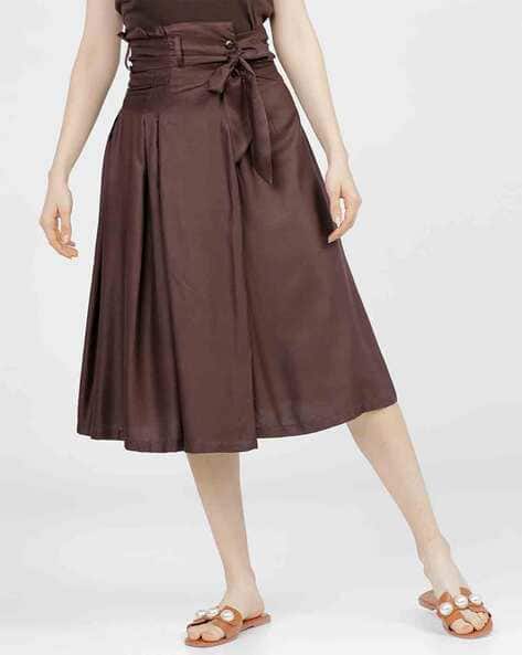 Tokyo Talkies Women Flared Skirt with Tie-Up