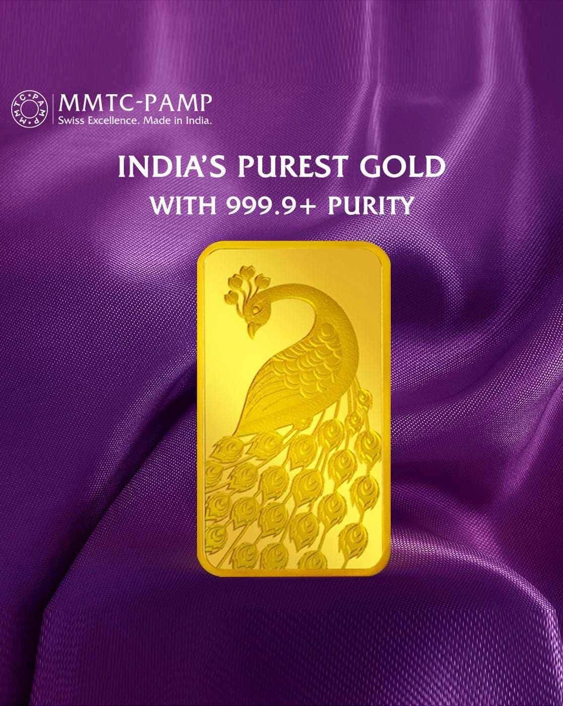 Mmtc Pamp 2 gm 24 Kt For Women (999.9+, FreeSize) Peacock Yellow Gold Bar For Women (Yellow Gold, FreeSize)