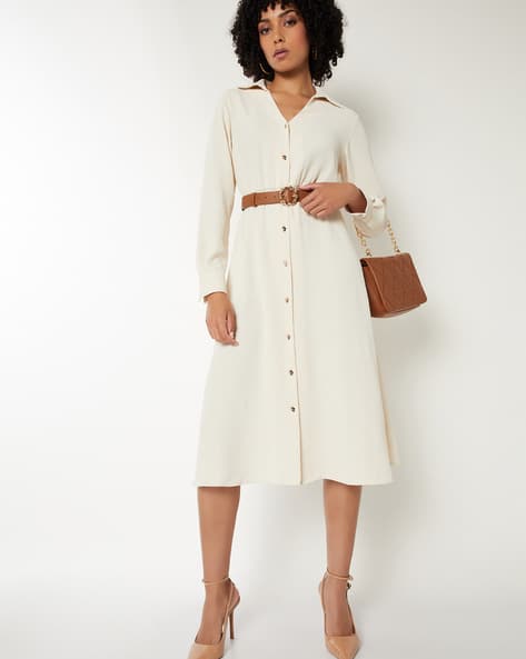 Women Midi Shirt Dress