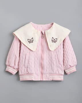 hopscotch Girls Textured Bomber Jacket-picture-49
