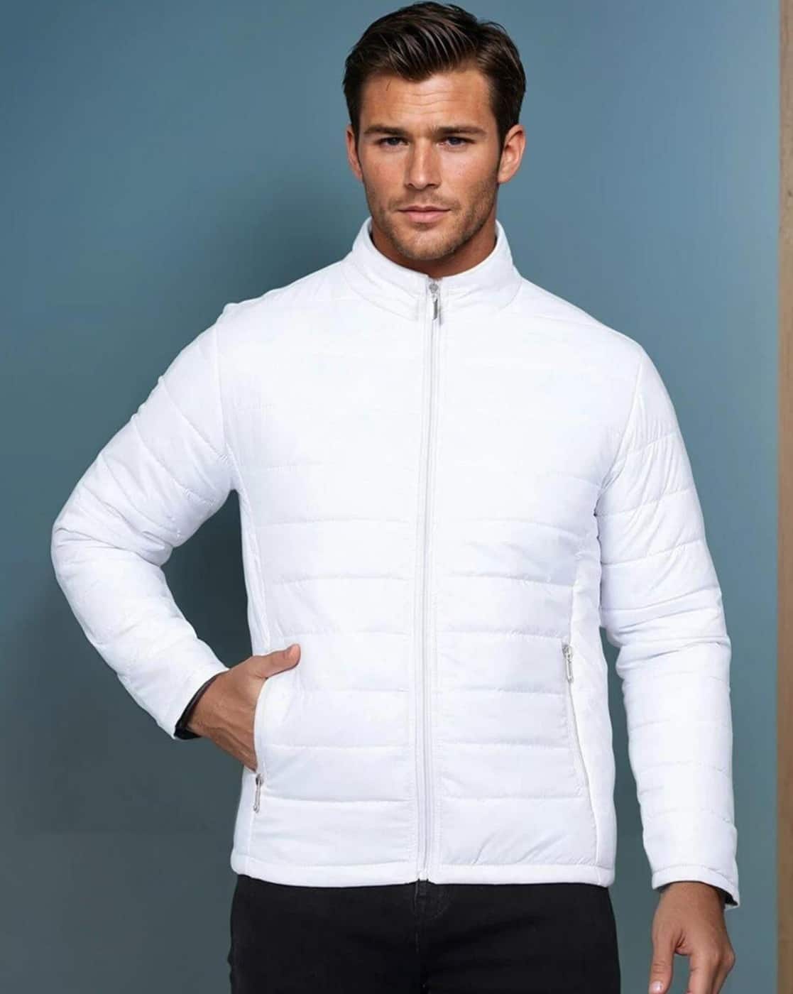 ジャケット・アウター FIFTEEN LOVE ~NKzip white~ (U:nity size) Buy Men's Winter Jacket, White, NYC USA Print, Zipper Closure (IN