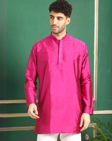 TATTVA Men Regular Fit Short Kurta with Mandarin Collar