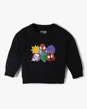 yousta Boys Marvel Print Round-Neck Sweatshirt-picture-16