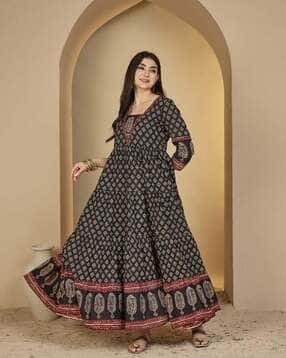 gulmohar jaipur Women Floral Print Anarkali Kurta-picture-51