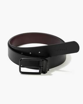 Men Leather Belt with Buckle Closure