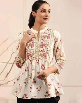 svaraa Women Floral Print A-Line Tunic-picture-15