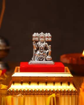 Silver Panchmukhi Hanuman Ji Idol with Acrylic Box-image-21