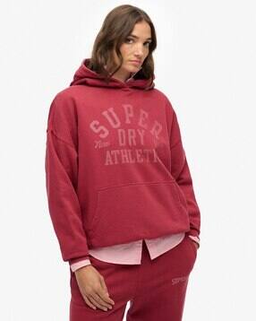 superdry Women Athletic Essentials Brand Print Relaxed Fit Hoodie-picture-11
