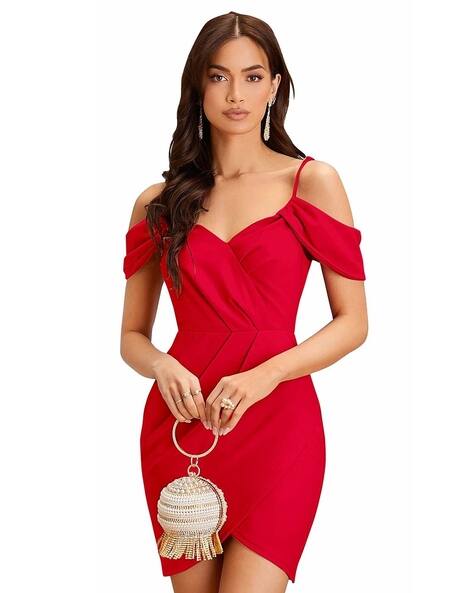 LEIA Women Bodycon Dress with Asymmetric Hem