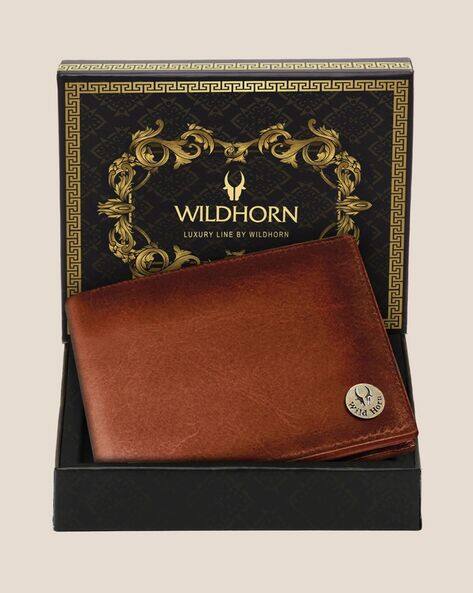 WILDHORN Men Logo Bi-Folds Wallet