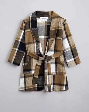 Girls Checks Trench Coat