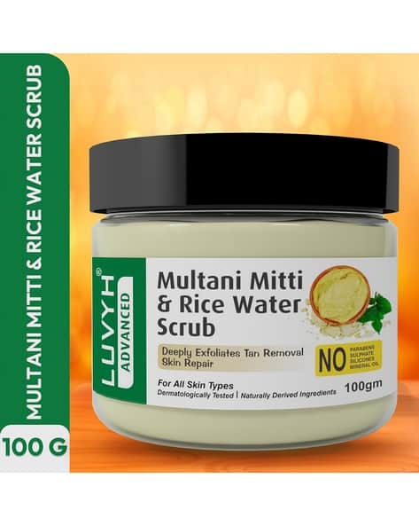 LUVYH Women Multani Mitti and Rice Water Scrub