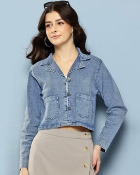 muhuratam Women Regular Fit Denim Jacket with Patch Pocket-picture-21