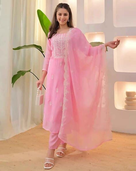 Buy Pink Kurta Suit Sets for Women by Nyrika Online