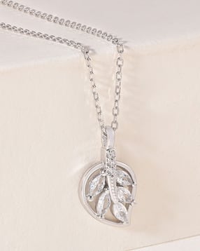 touch925 Women Silver Plated Stone-Studded Pendant with Chain-picture-36