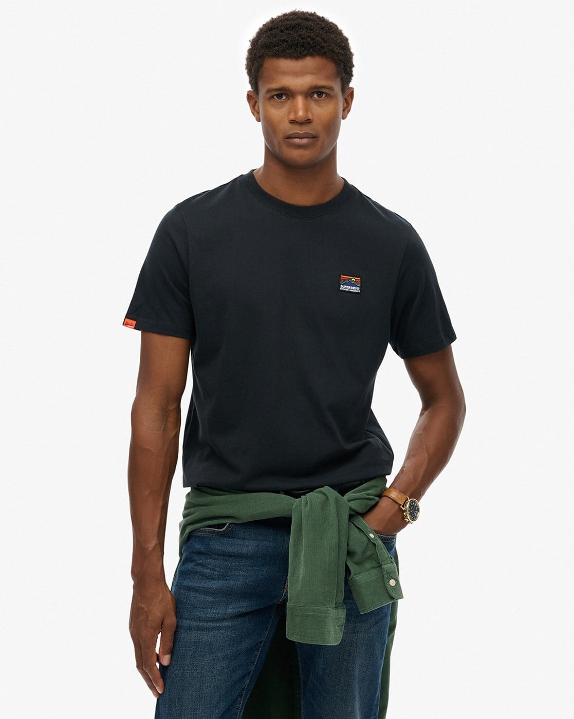 Men Great Outdoors Embroidered Relaxed Fit Crew-Neck T-Shirt