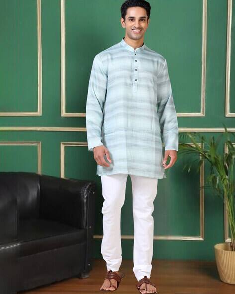 TATTVA Men Striped Slim Fit Short Kurta