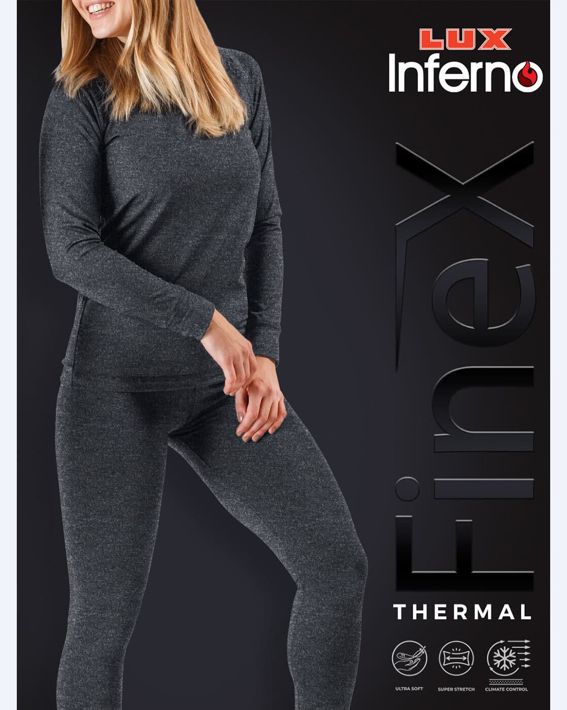 Buy Charcoal Thermal Wear for Women by LUX INFERNO Online