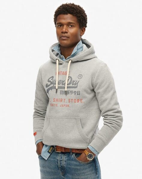 SUPERDRY Men Vl Heritage Brand Print Relaxed Fit Hoodie
