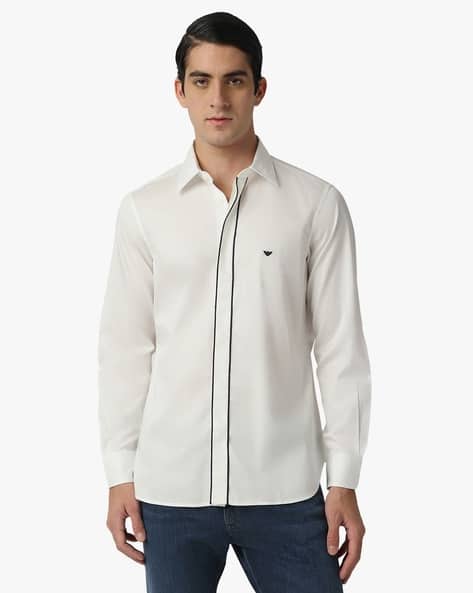 Piping Regular Fit Pima Cotton Shirt