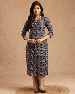 svaraa Women Floral Print Straight Kurta-picture-40