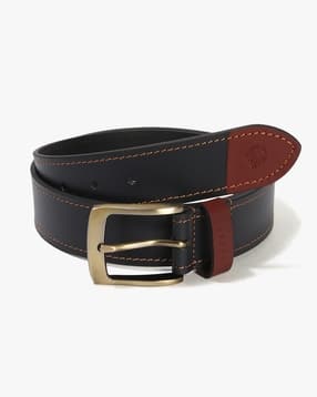 Men Leather Belt with Buckle Closure