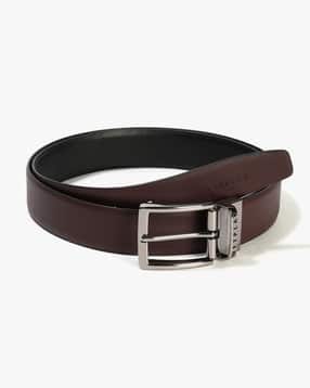 Men Leather Belt with Buckle Closure