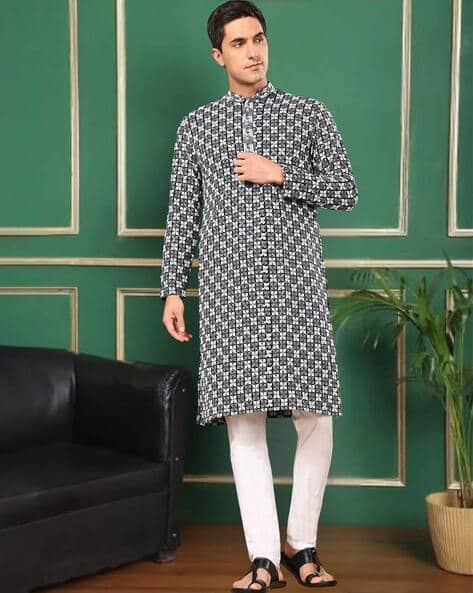 TATTVA Men Cotton Embroidery Kurta Pyjama Set