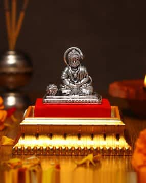 akshat sapphire Pure Silver Hanuman Idol with Acrylic Box-picture-31
