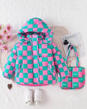 Girls Zip Front Puffer Jacket-image-7