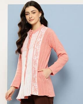 aarika girls ethnic Women Woolen Button Closure Cardigan -picture-36