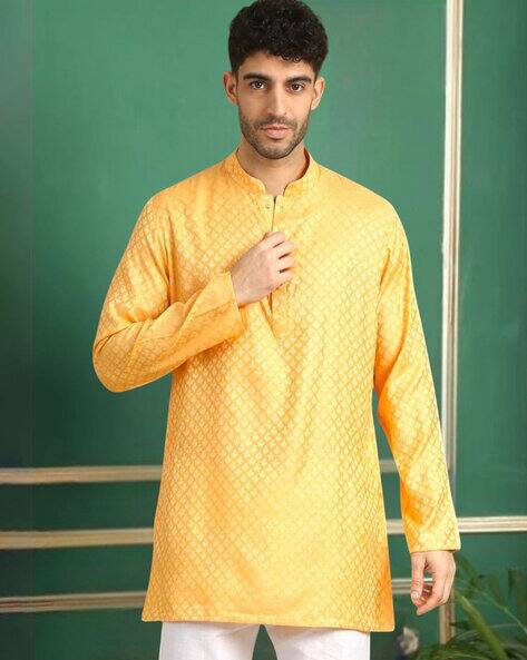 TATTVA Men Woven Regular Fit Short Kurta