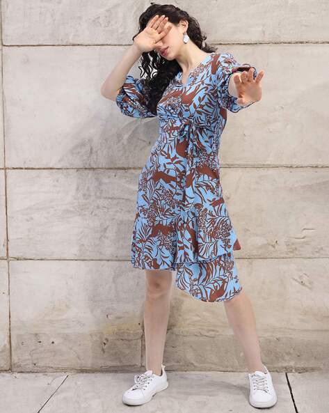 tokyo talkies fit and flare dress Tokyo Talkies Women Fit and Flare Multicolor Above Knee/Mid Thigh Length  Dress
