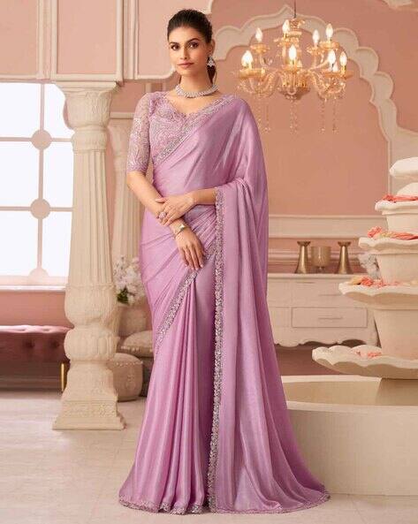Ri-wah Women Embroidered Saree with Blouse Piece