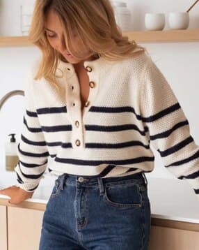 outzidr global Women Striped Pullover-picture-11