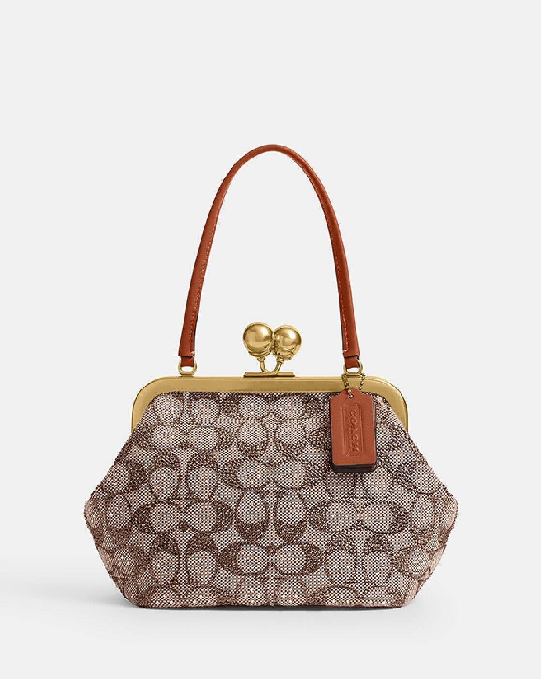 Buy Coach Kisslock Frame Bag | Brown Color Women | AJIO LUXE
